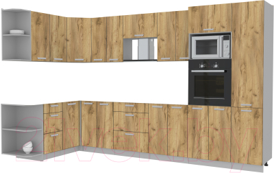 Готовая кухня Интерлиния Мила Лайт 1.68x3.4 левая без столешницы - фото