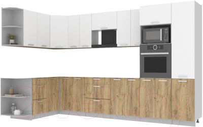 Готовая кухня Интерлиния Мила Лайт 1.68x3.4 левая без столешницы - фото