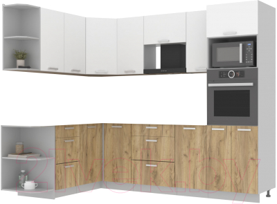 Готовая кухня Интерлиния Мила Лайт 1.68x2.6 левая без столешницы - фото