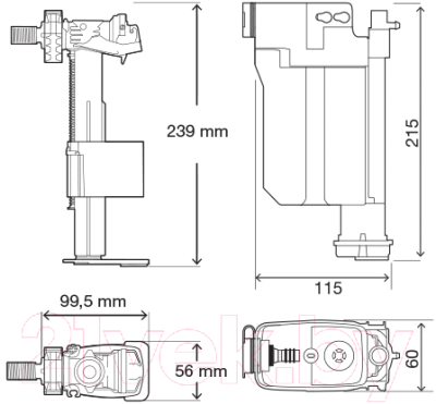 Смывное устройство для унитаза Oli Pure Fresh для инсталляций / 882129