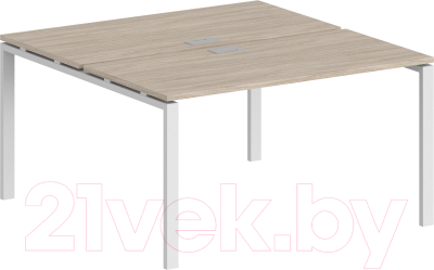 Письменный стол Norden 140x143.8x75 / SG.245.OL.63.WH (белый/дуб светлый) - фото