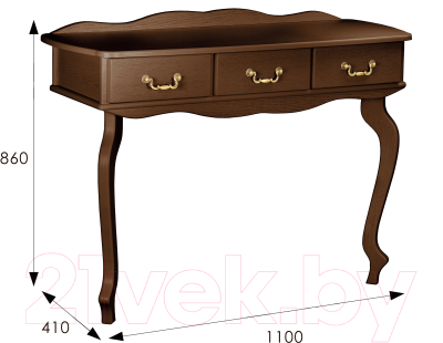 Консольный столик Мебелик Берже 6 (темно-коричневый)