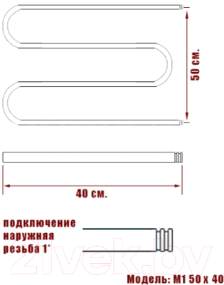 Полотенцесушитель водяной НИКА М1 50x40 / 640540200