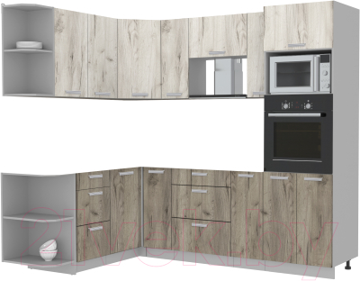 Готовая кухня Интерлиния Мила Лайт 1.68x2.4 левая без столешницы - фото