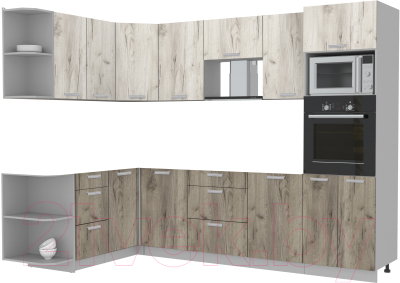 Готовая кухня Интерлиния Мила Лайт 1.68x2.8 левая без столешницы - фото