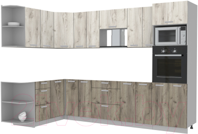 Готовая кухня Интерлиния Мила Лайт 1.68x3.0 левая без столешницы - фото