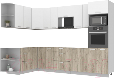 Готовая кухня Интерлиния Мила Лайт 1.68x3.0 левая без столешницы - фото