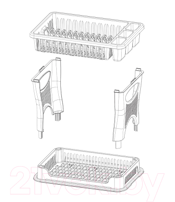 Сушилка для посуды Idea М 1175 (2-х ярусная белый)