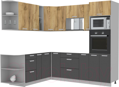 Готовая кухня Интерлиния Мила Лайт 1.88x2.4 левая без столешницы - фото