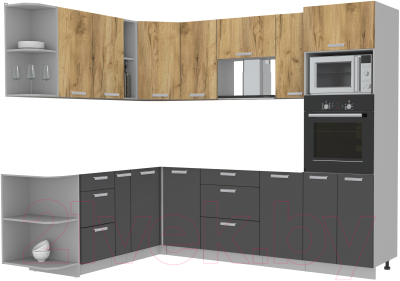 Готовая кухня Интерлиния Мила Лайт 1.88x2.6 левая без столешницы - фото