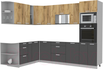 Готовая кухня Интерлиния Мила Лайт 1.88x2.8 левая без столешницы - фото