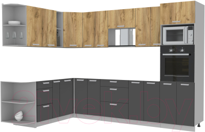 Готовая кухня Интерлиния Мила Лайт 1.88x3.0 левая без столешницы - фото