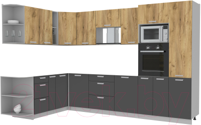 Готовая кухня Интерлиния Мила Лайт 1.88x3.2 левая без столешницы - фото