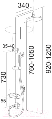 Душевая система со смесителем Центр Сантехники ДС001003