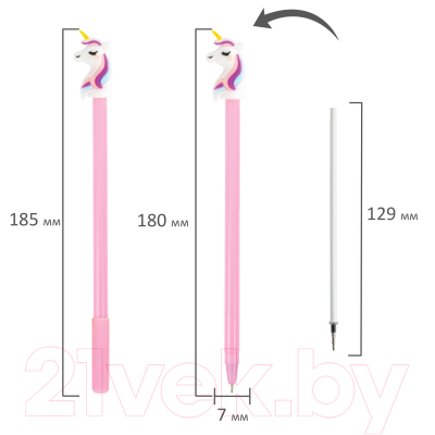 Ручка шариковая Юнландия Единорожка / 143806