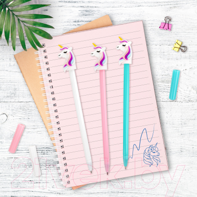 Ручка шариковая Юнландия Единорожка / 143806