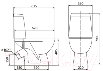 Унитаз напольный Rosa Сканди (белый)