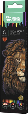 Набор цветных карандашей Schoolformat Дикая планета / КЦ06-ДП - фото