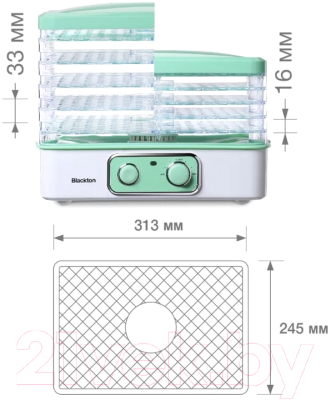 Сушилка для овощей и фруктов Blackton Bt FD1111 (белый/зеленый)