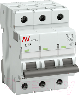 Выключатель автоматический EKF Averes AV-6 3P 32A (D) 6kA / mcb6-3-32D-av - фото