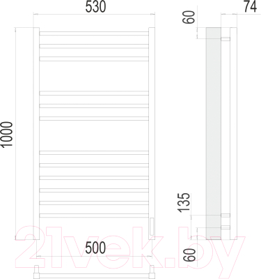 Полотенцесушитель электрический Terminus Сицилия П12 500x1000