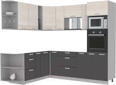 Готовая кухня Интерлиния Мила Лайт 1.88x2.4 левая без столешницы - фото