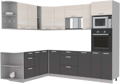 Готовая кухня Интерлиния Мила Лайт 1.88x2.6 левая без столешницы - фото