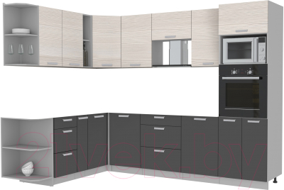 Готовая кухня Интерлиния Мила Лайт 1.88x2.8 левая без столешницы - фото