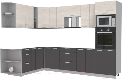 Готовая кухня Интерлиния Мила Лайт 1.88x3.0 левая без столешницы - фото