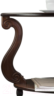 Журнальный столик Мебелик Овация С на колесах (темно-коричневый)