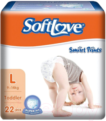 Подгузники-трусики детские Softlove Smart Pants L 9-14кг / P00119B-22 - фото