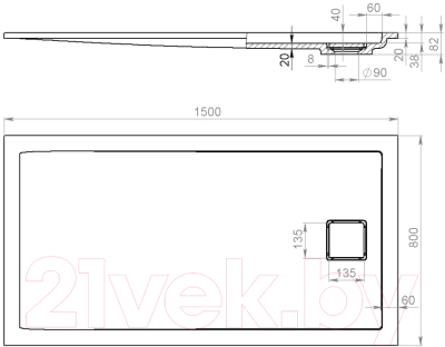Душевой поддон Salini Capri 120221M