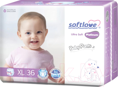 Подгузники-трусики детские Softlove Platinum XL36 12-17кг / SX03XL36-6 - фото