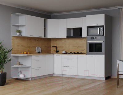 Готовая кухня Интерлиния Мила Лайт 1.88x2.4 левая без столешницы