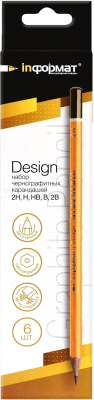 Набор простых карандашей inФормат Design PPNBY06 - фото