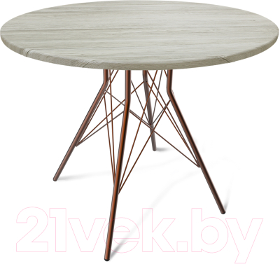 Обеденный стол Sheffilton SHT-TU2-1/90 МДФ (медный металлик/дуб верона белый) - фото