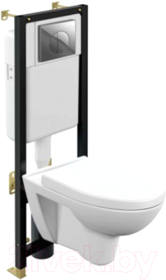 Унитаз подвесной с инсталляцией Cersanit Parva CO DPL EO / 64229 - фото