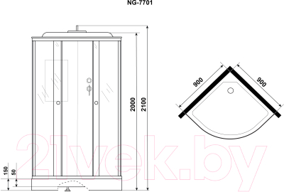 Душевая кабина Niagara NG-7701M 90x90x210