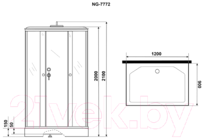 Душевая кабина Niagara NG-7772QM 120x90x210