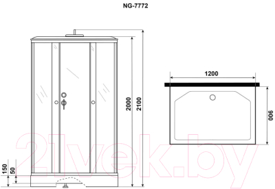 Душевая кабина Niagara NG-7772QW 120x90x210