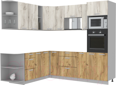 Готовая кухня Интерлиния Мила Лайт 1.88x2.4 левая без столешницы - фото