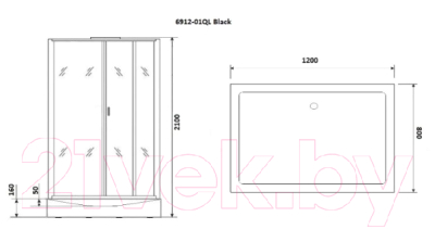 Душевая кабина Niagara NG-6912-01QL Black 120x80x210