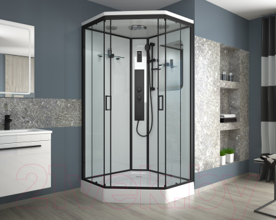 Душевая кабина Niagara NG-6901-01GD Black 90x90x220