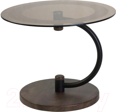 Журнальный столик Мебелик Дуэт 13Н (черный/дуб маррон/тонированное) - фото