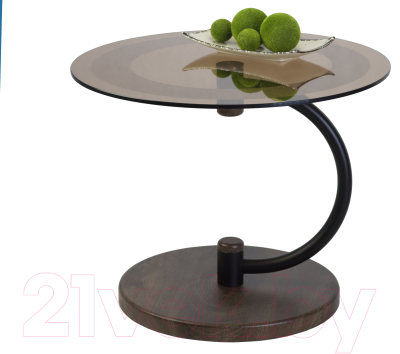 Журнальный столик Мебелик Дуэт 13Н (черный/дуб маррон/тонированное)