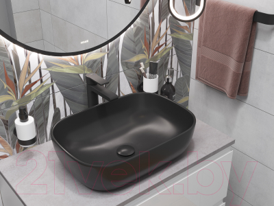 Зеркало Cersanit Eclipse Smart 100x100 / 64149 (с подсветкой, черная рамка)