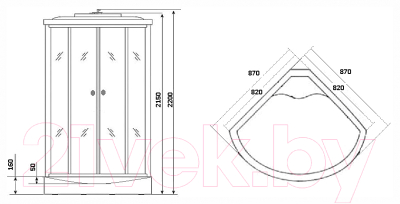 Душевая кабина Niagara NG-901-01 90x90x220