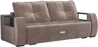 Диван Mebel-Ars Еврокнижка Мальтида (бархат серо-шоколадный/Star Velvet 60 Cofee) - фото