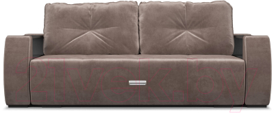 Диван Mebel-Ars Еврокнижка Мальтида (бархат серо-шоколадный/Star Velvet 60 Cofee)