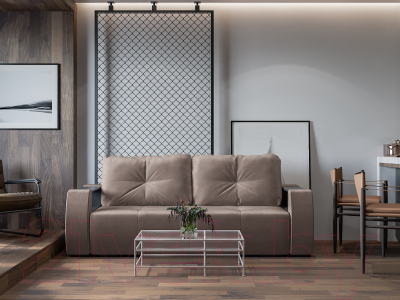 Диван Mebel-Ars Еврокнижка Мальтида (бархат серо-шоколадный/Star Velvet 60 Cofee)